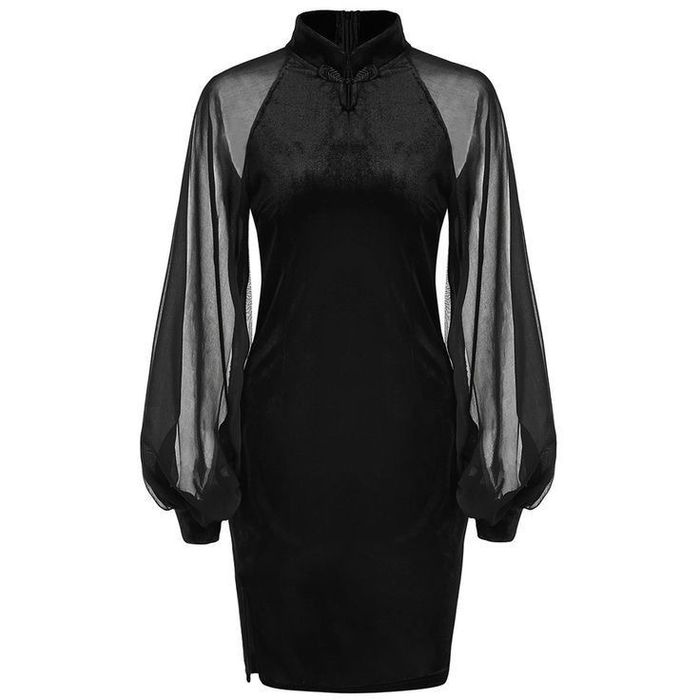 Черная платье бархатный