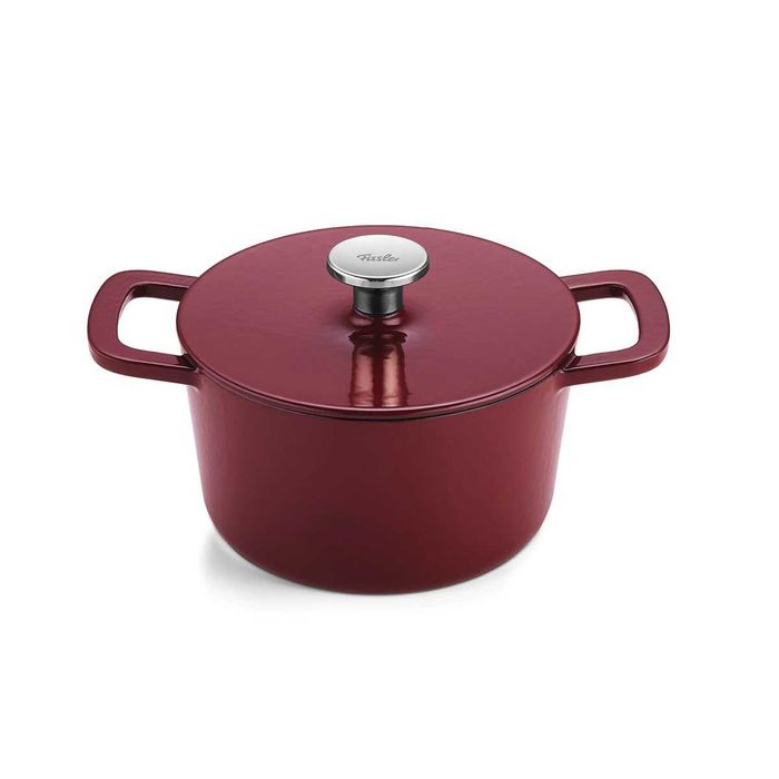 Fissler чугунен съд за готвене (бял и бордо) / тенджера 20 см – премиум клас