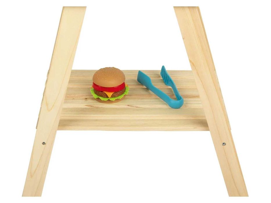 Детска дървена кухня скара Детско дървено барбекю за игра Грил с аксесоари