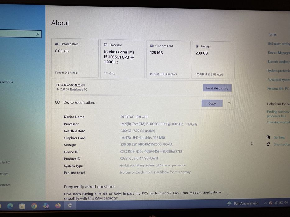 Laptop HP desktop-104lqhp