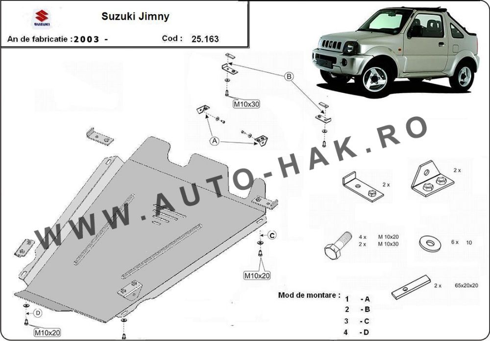 Scut metalic cutia de viteze Suzuki Jimny 2003-prezent- otel 2mm