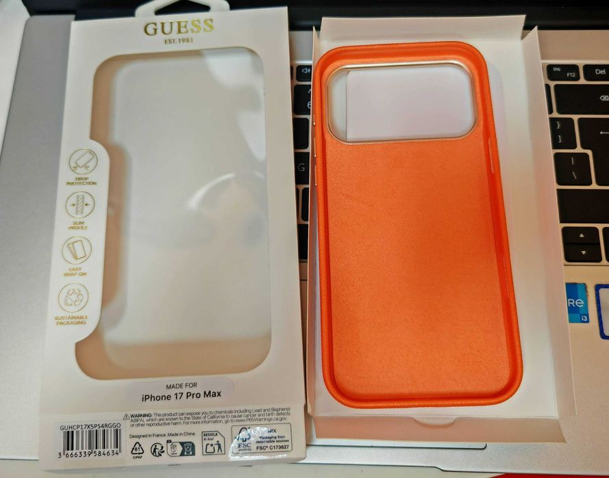 GUESS Калъф Кейс за iPhone 17 Pro Max / Orange / Оригинал /