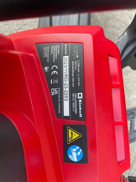 Masina de gaurit Einhell Drujba electrica cu lant pe acumulator