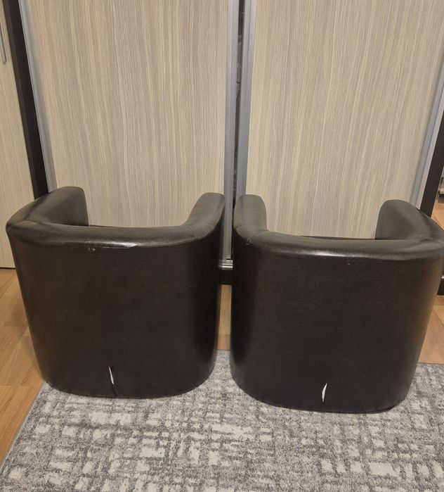 Vand 2 Fotolii, imitatie piele, maro închis