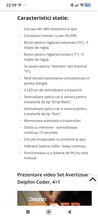 Avertizori/Senzorii Delphin coder 4+1