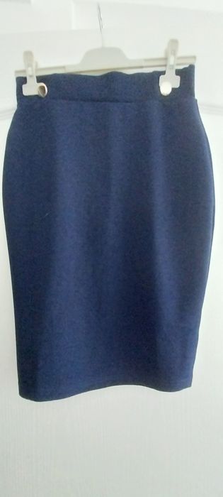 Fustă creion TXM bleumarin cu butoni aurii S