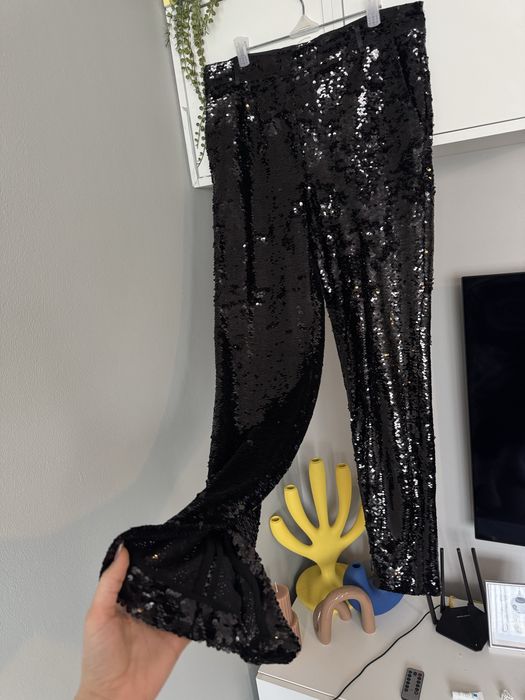 Панталон с пайети ZARA sequin slide slit
