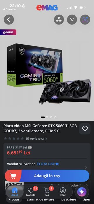 Placa video rtx 5060 ti 8 gb