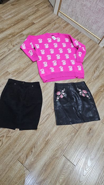 Новая кофта..юбка с цветоч бу