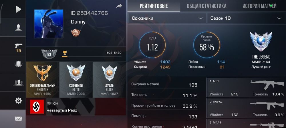 Аккаунт Стандофф 2 легенда