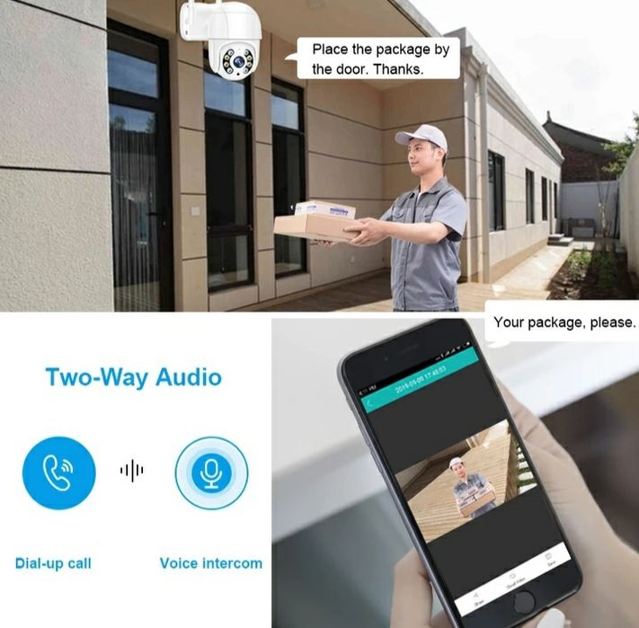 Безжична (охранителна) въртяща WIFI камера FULL HD LENS външна