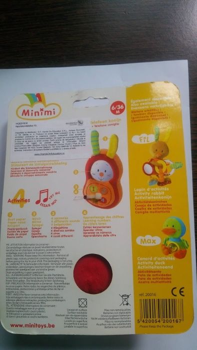 Jucarie interactiva, Iepurasul telefon, 6-36 luni, SIGILATA