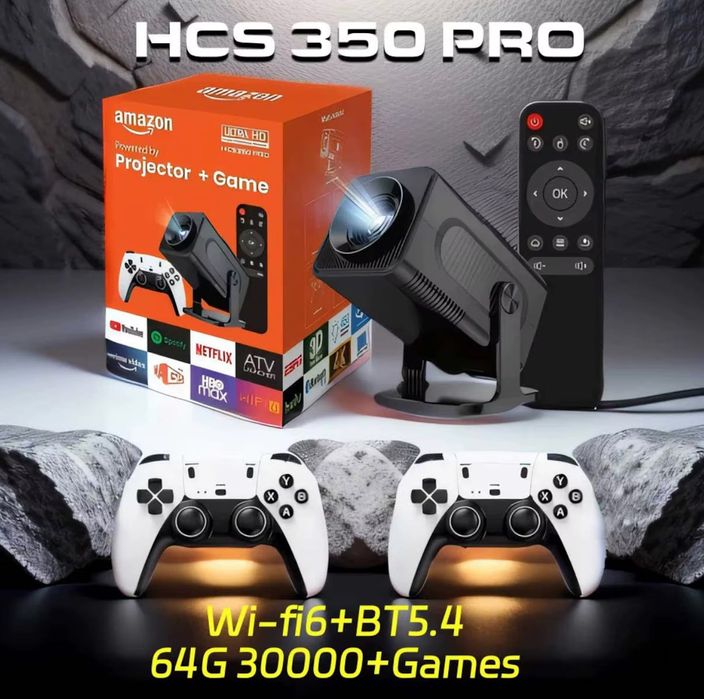 HCS350Pro — Portativ o‘yin pristavkasi konsol proyektorli, Wi-Fi  at11