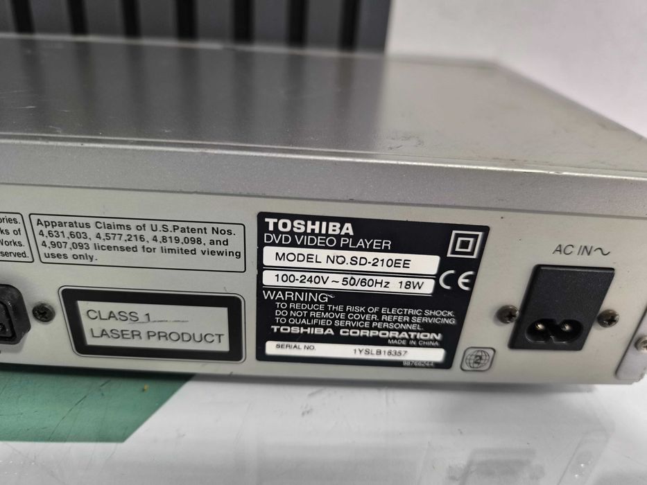 Player DVD Toshiba SD-210E Dolby Digital, dts, Progressive Scan