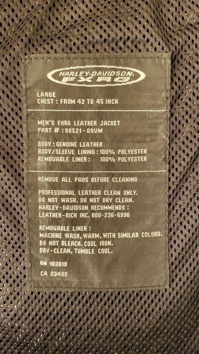 Jacket Lether Harley Davidson  FXRG