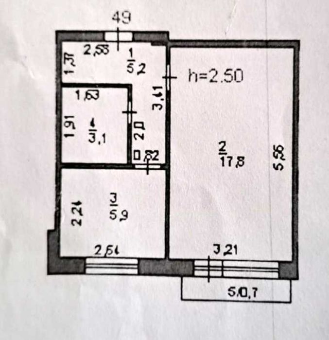 Продам квартиру 1-но комнатная.