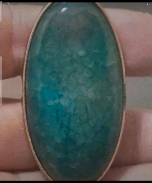 Inel damă nou superb cu piatra naturala agata verde