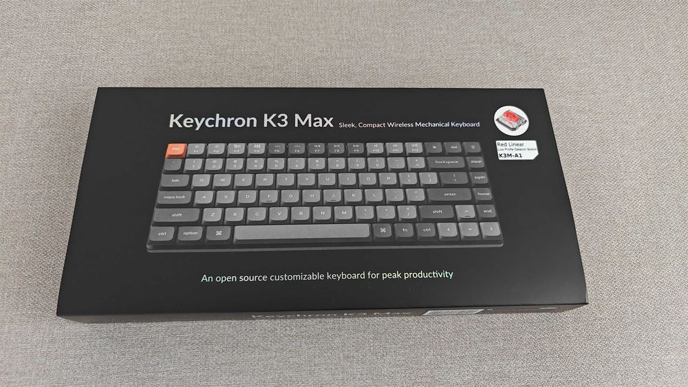 Tastatura wireless Keychron K3 Max: Red Switches, White Backlight, Custom Keycaps