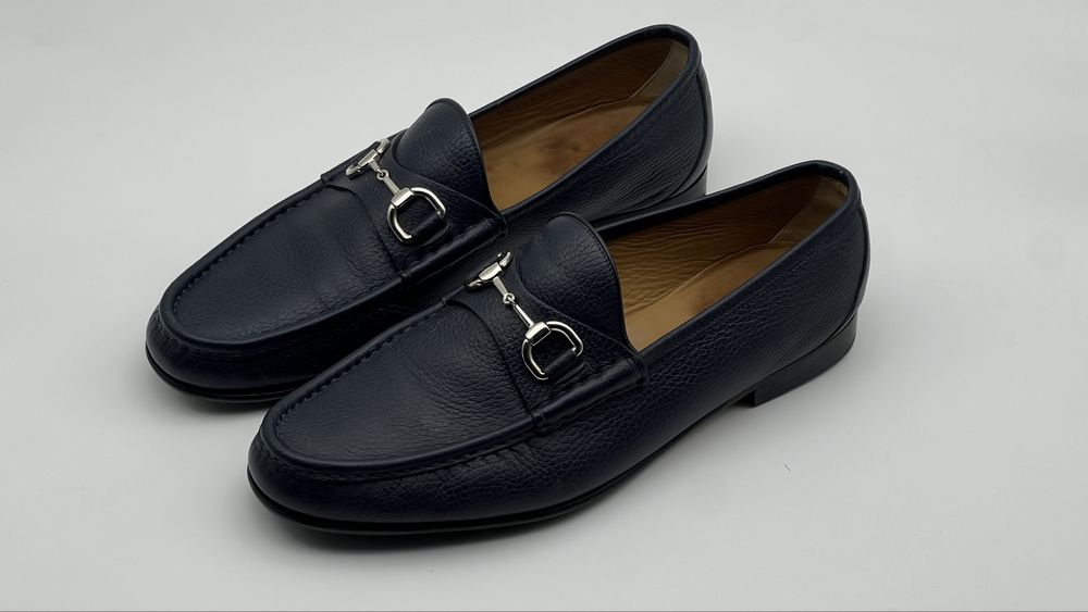 Лоферы Gucci темно синие 43,5