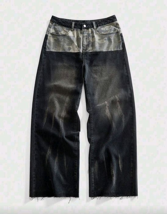 Нови военни дънки baggy панталони камуфлаж  Loose Fit Jeans карго Хл Л