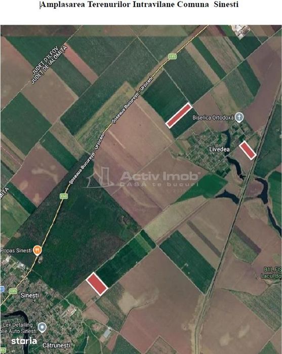Pachet 3 terenuri intravilane Sinesti 12 euromp