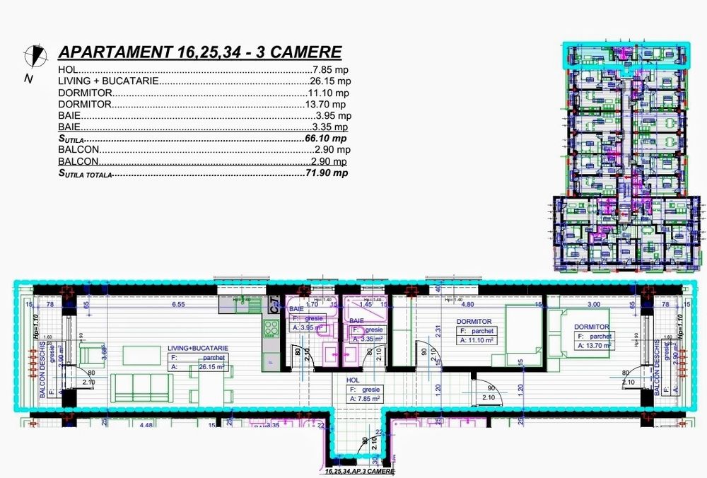 Apartament trei camere