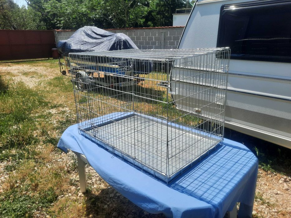 Клетка за куче farmcompany pet сгъваема тежко товарна  с две врати
