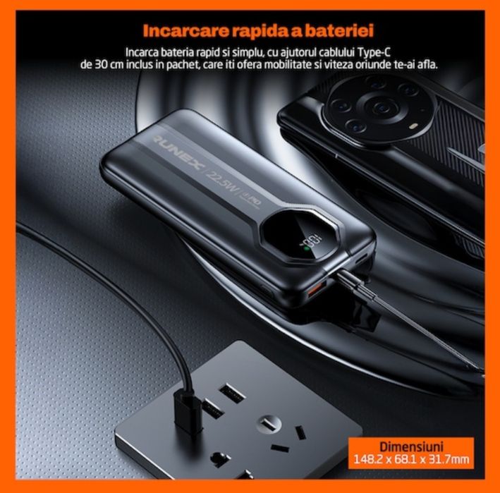 Baterie externa runex 20.000 mAh