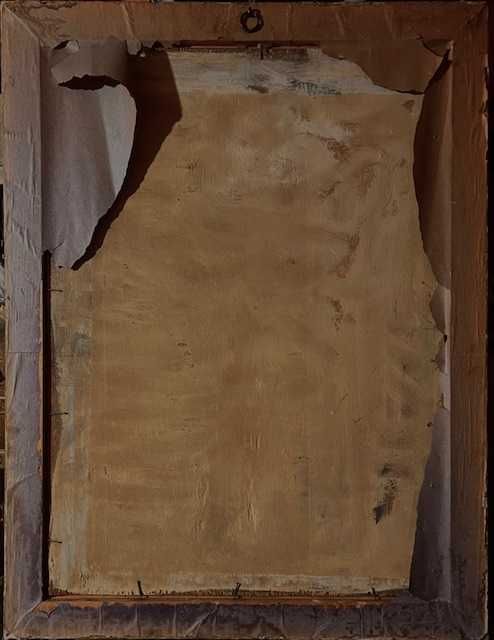 "FLOAREA SOARELUI"-Tablou f,foarte VECHI, ulei/lemn, semnat, 85x65cm