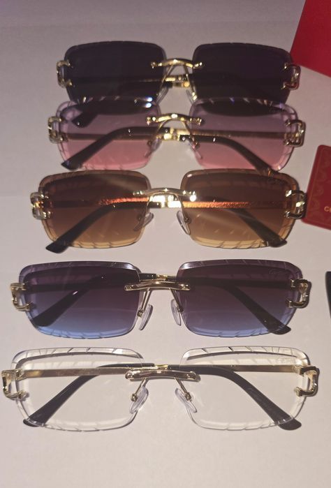 Set ochelari de soare Cartier Rimless Diamond Cut.