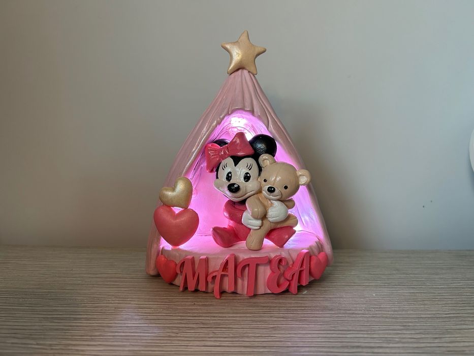 Ръчноизработена детска лампа - Мини Маус