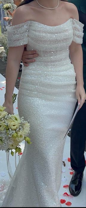 Rochie mireasa sirena doi in unu cu trena detasabila