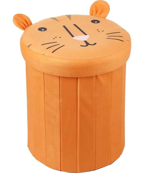 Табуретка с капак Тигър с отделение за играчки органайзер