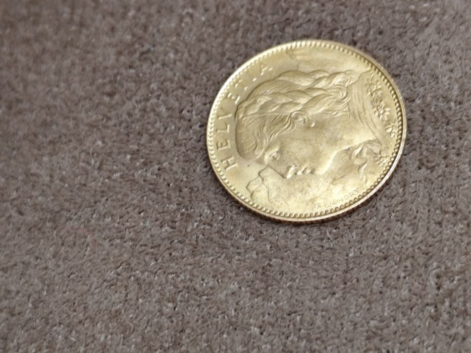 10 златни Швейцарски Франка Вренели 1922