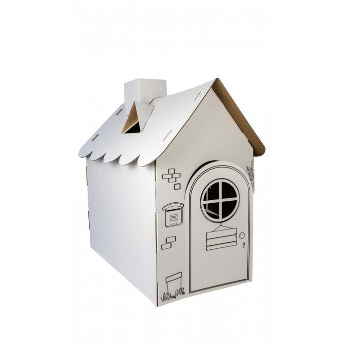 Детска картонена къща за рисуване и оцветяване