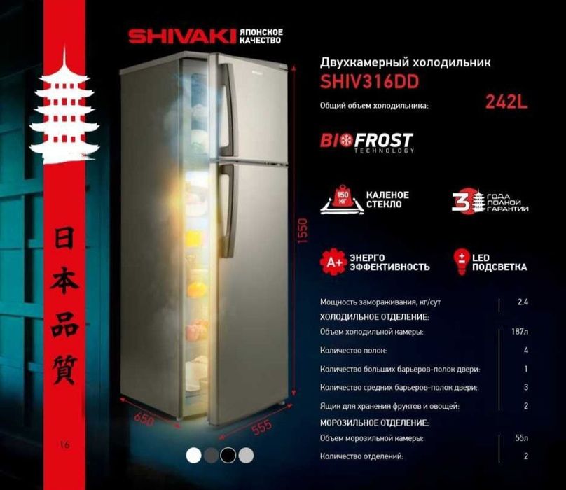 Холодильник/Xolodilnik Shivaki! Холодильник Артел!