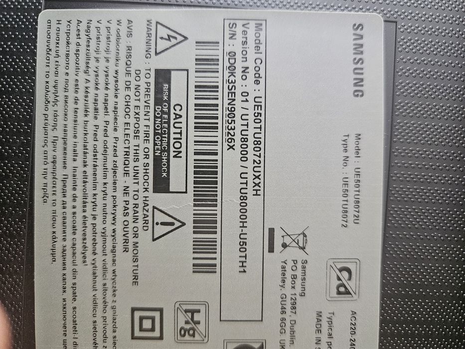 50" TV Samsung UE50TU8072U