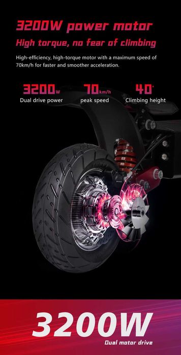 Електрически скутер/тротинетка със седалка BOYUEDA 3200W 28AH