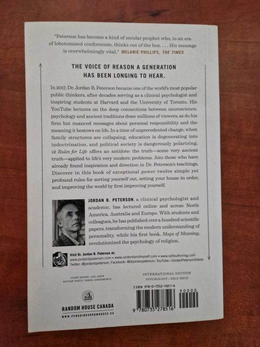 Jordan B. Peterson – 12 Rules for Life (carte în limba engleză)