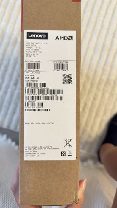 Lenovo LOQ 15ARP10E NOU | Ryzen 7 | RTX 3050 | 16GB RAM | 1TB SSD |