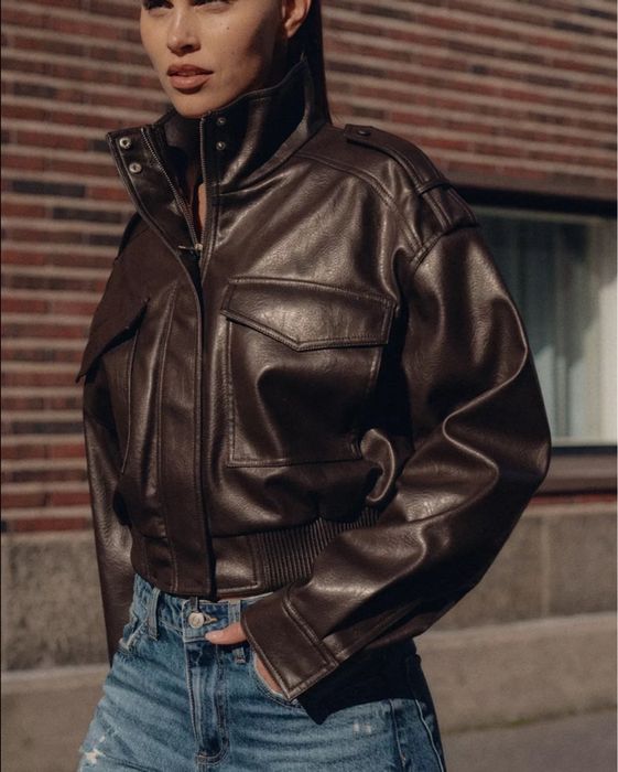Дамско кожено яке Zara