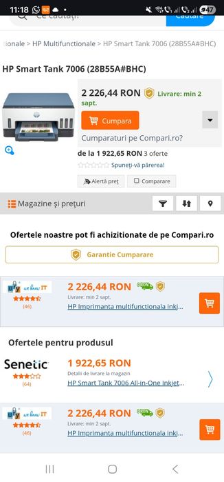 Imprimanta HP Smart Tank 7006 noua super pret