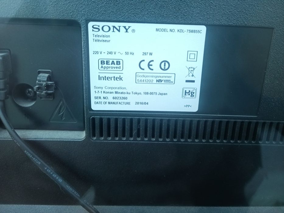Smart TV Sony KDL-75W855C Full HD