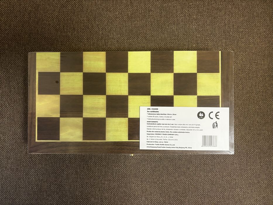 Joc sah si table de lemn, NOU, SIGILAT