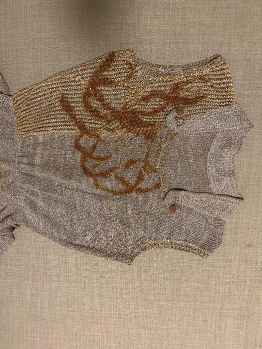 Rochie eleganta bej auriu, marime S (made in Romania)