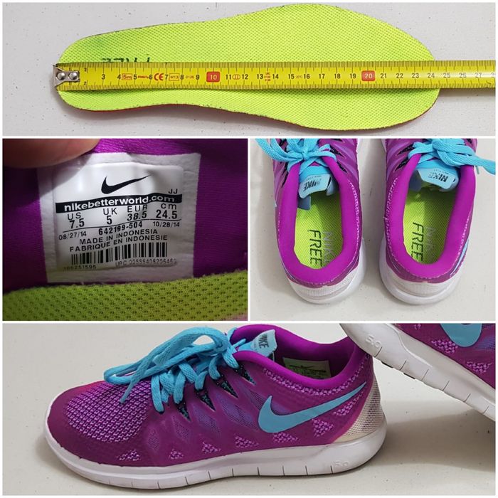 Adidasi NIKE FREE 5.0Fucsia Flash, pantofi alergare nr 38, 5 EU (lady)