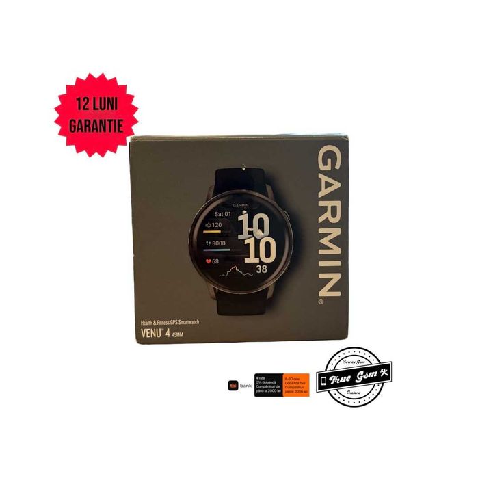 Garmin Venu 4 45mm GPS Black - GARANTIE 12 LUNI | TrueGSM