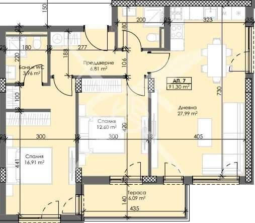 Тристаен апартамент Тракия 552-20690