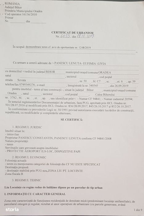 Teren Dimitrie Anghel ( Bihorului) 600 mp cu Puz cu toate utilitatile