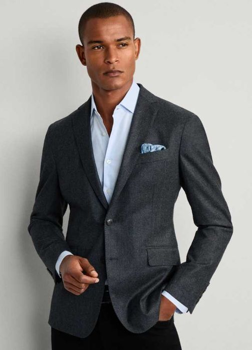 Sacou blazer de lux 48 M Hackett lana Loro Piana gri navy